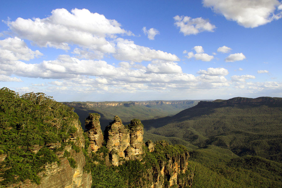 Three Sisters Felsformation, Blue Mountains, New South Wales, Australien